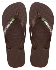 Havaianas Brasil Logo - Mørkebrun/Hvid - Str. 45/46