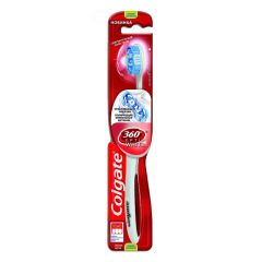 Colgate 360 Optic White Tandbørste - Medium - Rød 