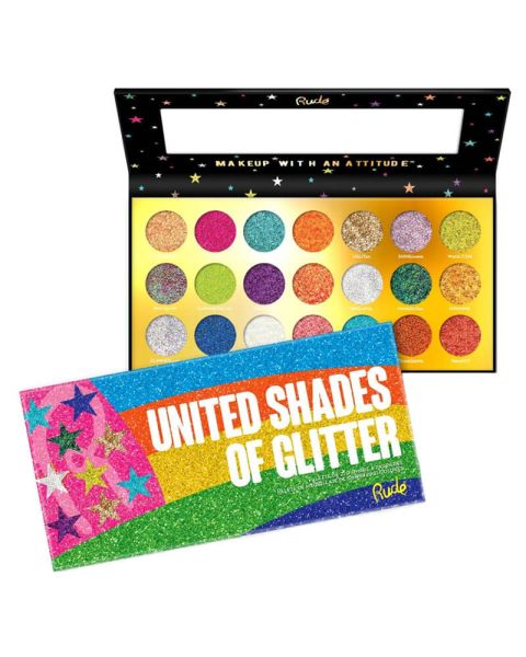 Rude Cosmetics United Shades of Glitter 21 Pressed Glitter Palette (U) Rude Cosmetics United Shades of Glitter 21 Pressed Glitter Palette (U)
