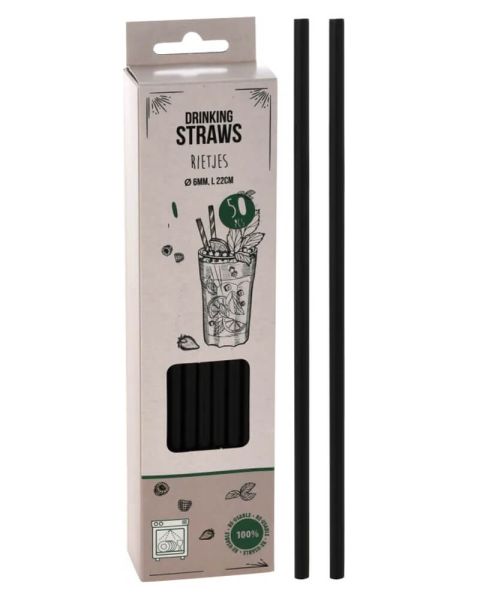 Excellent Houseware Plastik Sugerør Sort