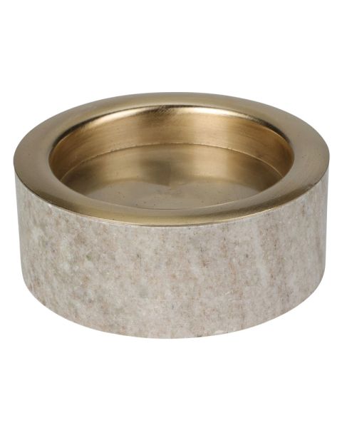 Excellent Houseware Marble Candle Holder Sand 10 x 4 cm