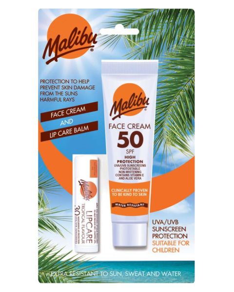Malibu Face Cream SPF 50 and Lip Care Balm SPF 30 (F)