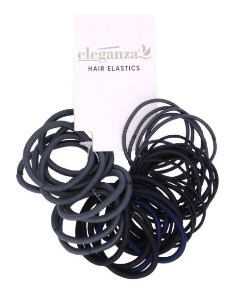 Eleganza Hårelastikker Sort, Grå Og Navy