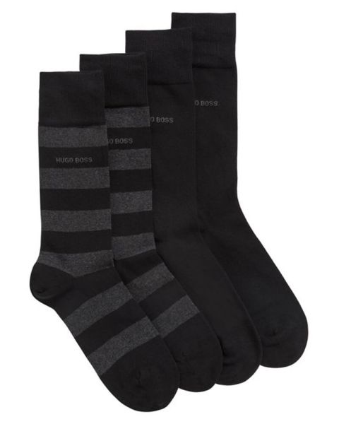 Hugo Boss strømper 2-pack str. 39-42 - Block Stripe
